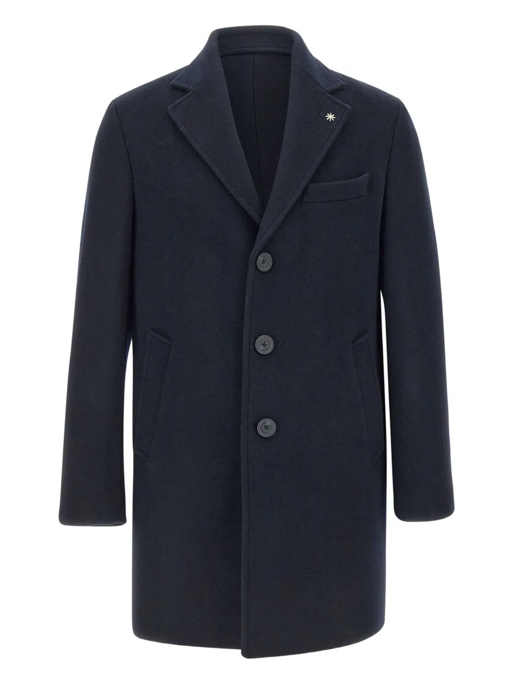 Manuel Ritz notched lapel three-button coat | Blue | Image 1