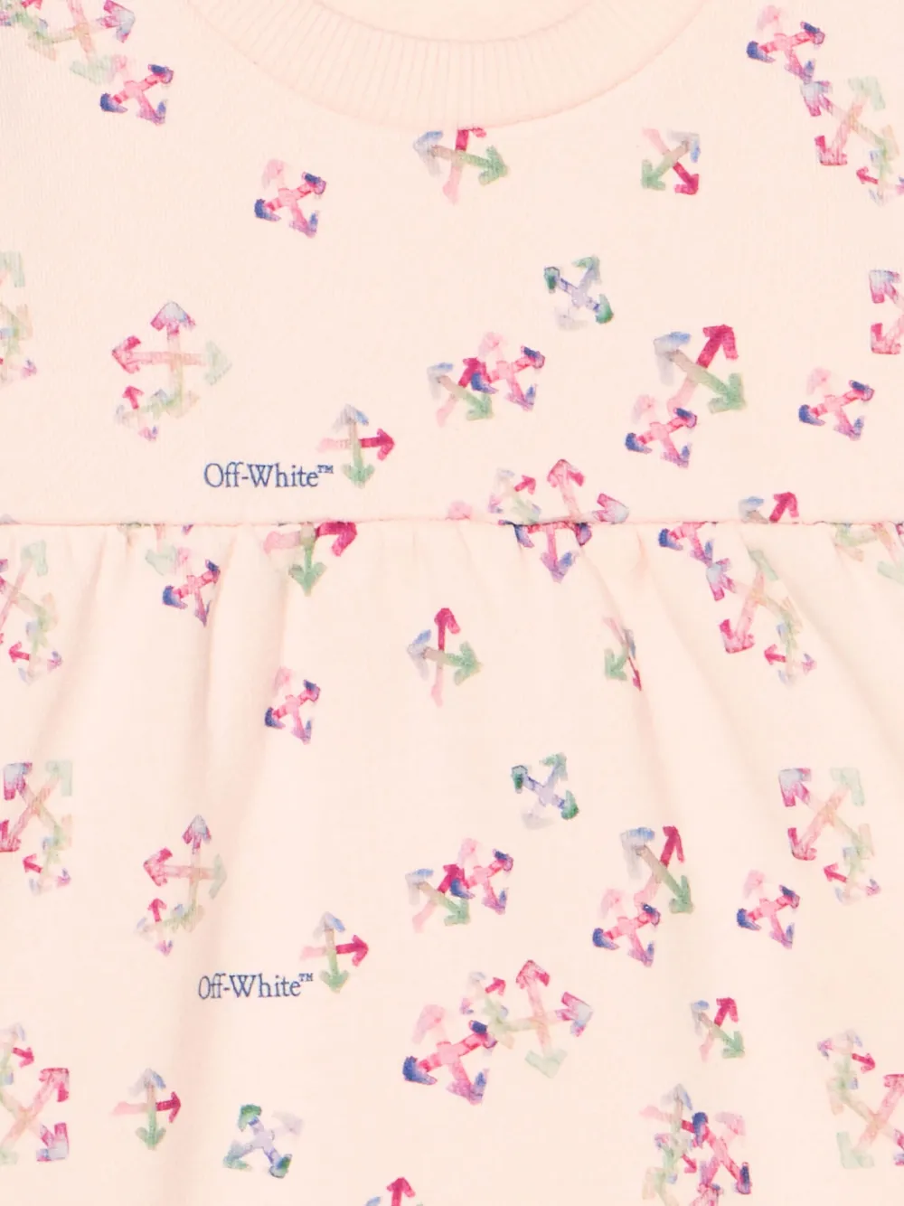 Off-white Baby Girls Aop Arrow Dress In Neutral