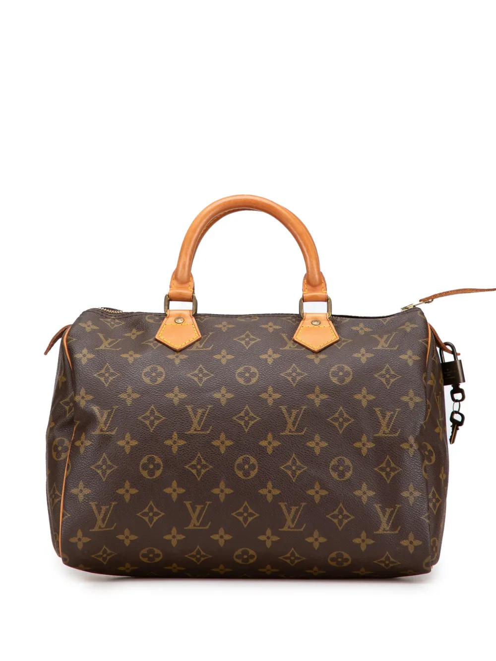 Pre-owned Louis Vuitton 1989 Monogram Speedy 30 Boston Bag In Brown