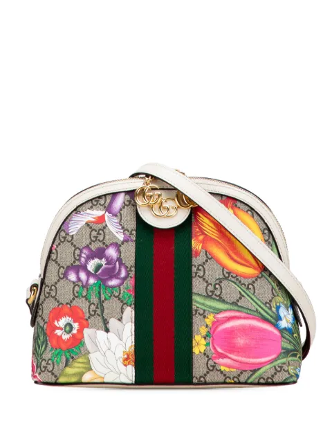 Gucci Pre-Owned 2016-2025 kleine GG Supreme Flora Ophidia Dome Umhängetasche