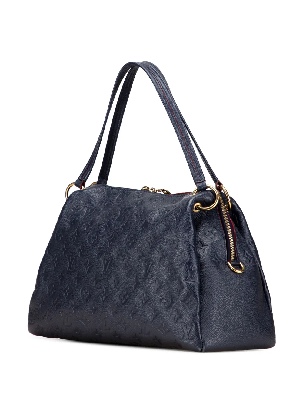 Pre-owned Louis Vuitton 2018 Monogram Empreinte Ponthieu Pm Satchel In Blue