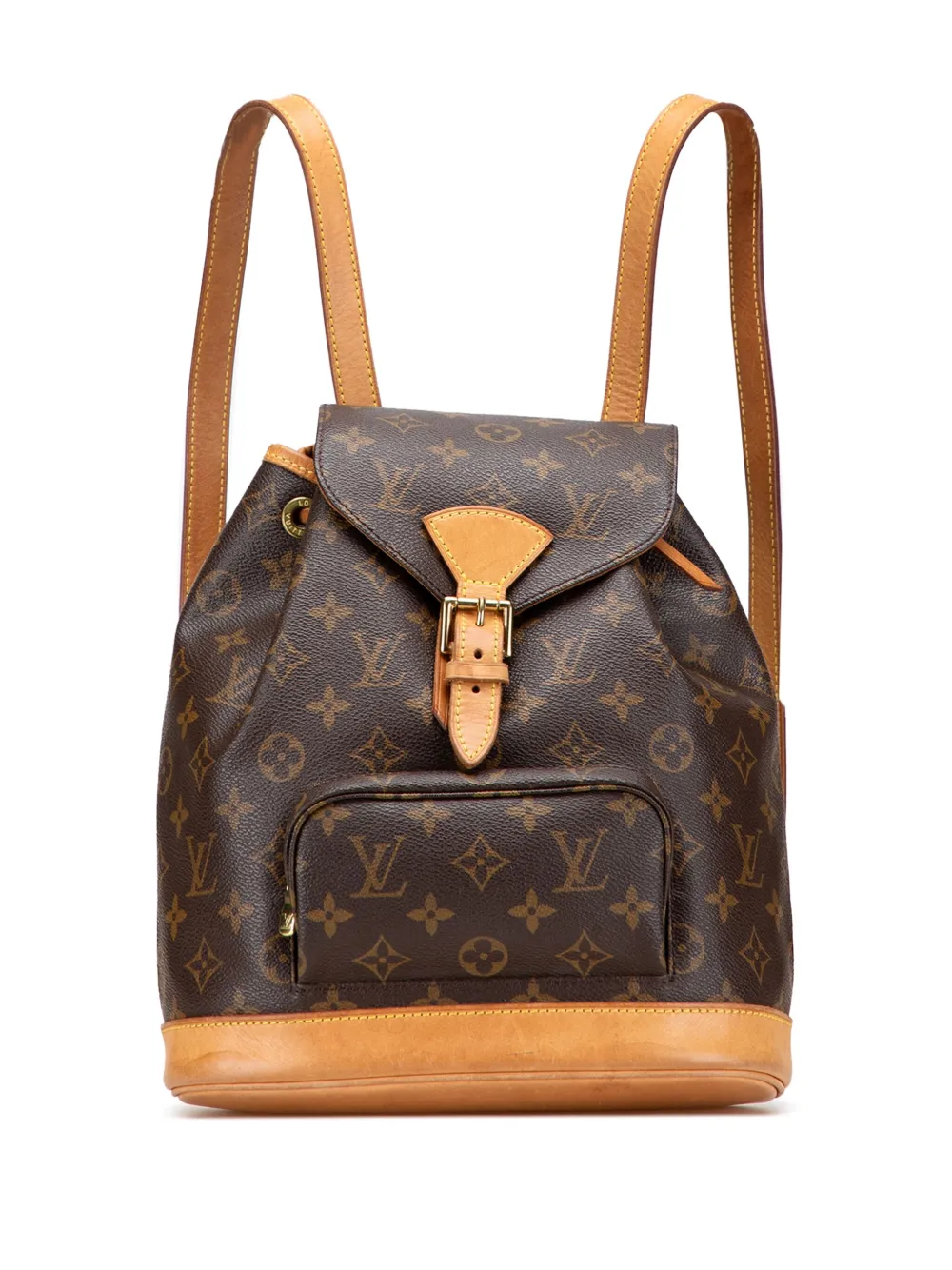Pre-owned Louis Vuitton 1999 Monogram Montsouris Pm Backpack In Brown