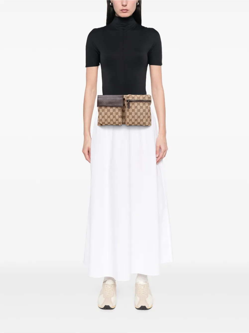 Gucci Pre-Owned 2000-2015 GG Canvas Web Double Pocket belt bag | Pre-Owned | Image 2