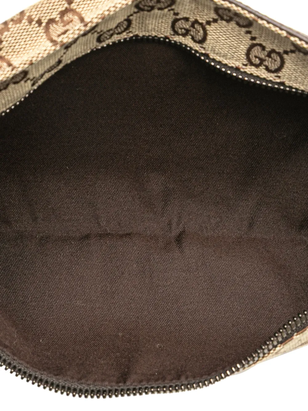 Pre-owned Gucci 2000-2015 Gg Canvas Web Double Pocket Belt Bag In Brown