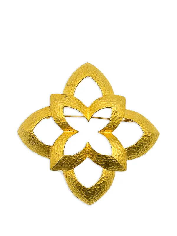 Givenchy Pre-owned 1980s Quatrefoil Brooch in Gold
