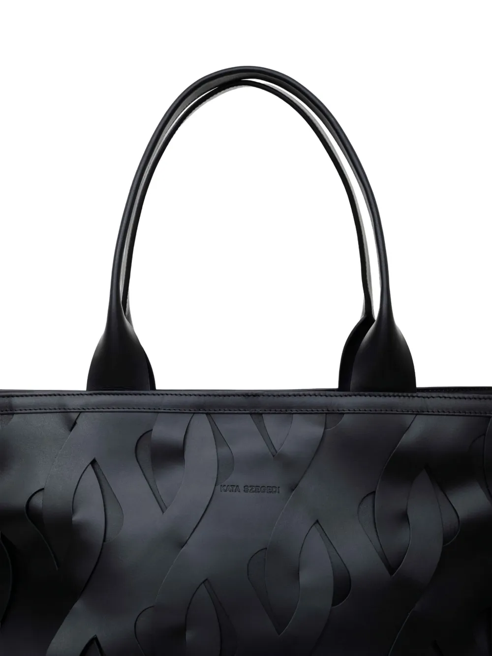 Kata Szegedi Roads leather tote bag - Zwart