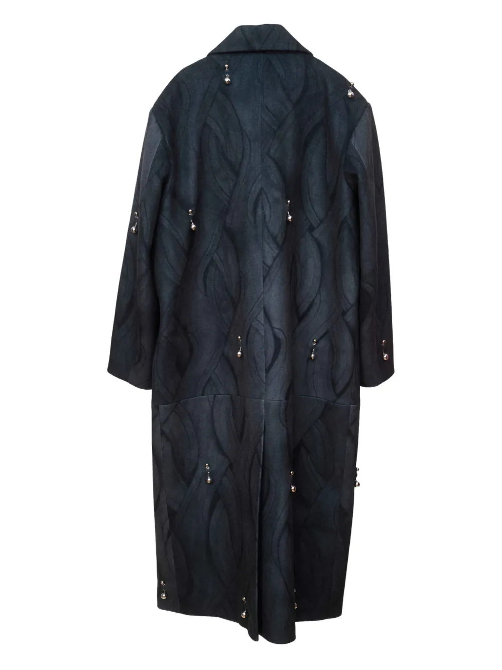 Kata Szegedi Sofia Pierced Patterned Coat In Gray