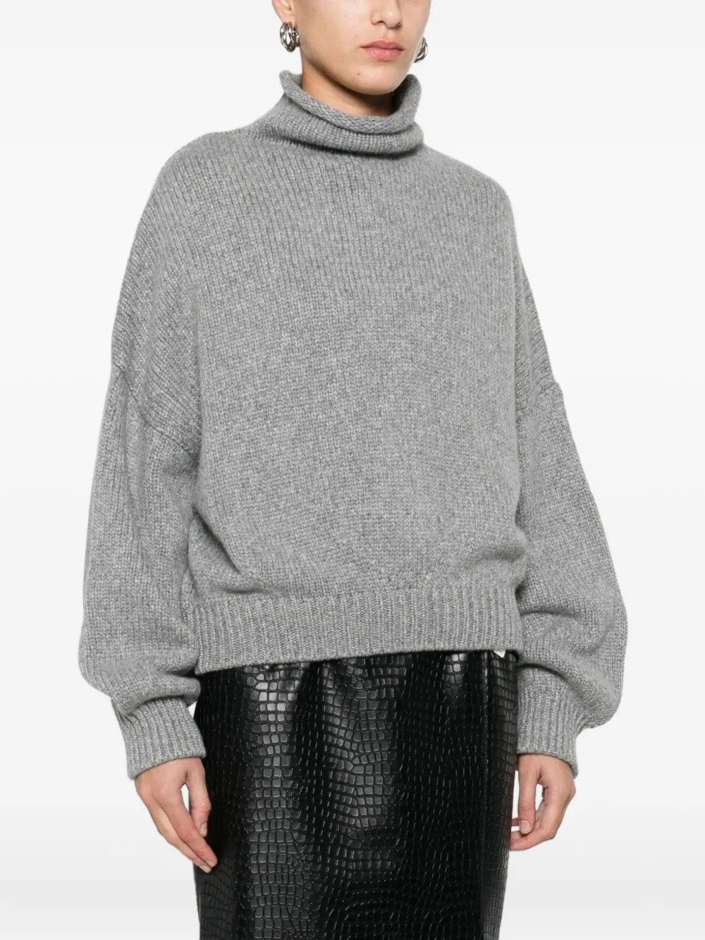 Khaite Roll-neck Sweater In Gray