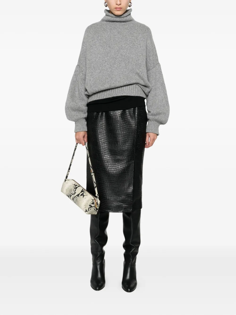 Khaite Roll-neck Sweater In Gray