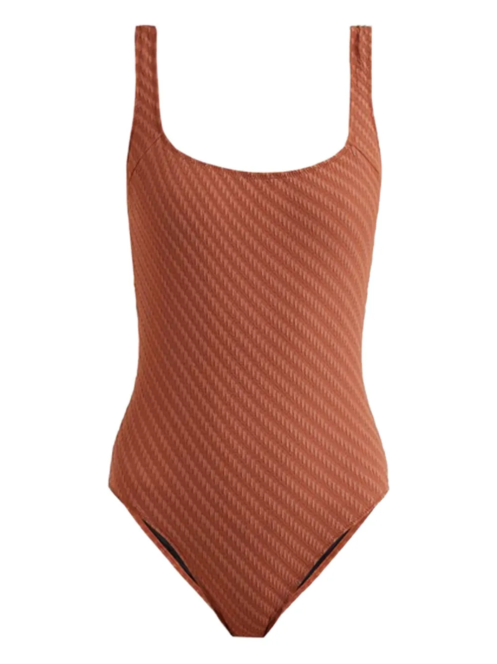 Solid & Striped The Daisy Textured Swimsuit In Brown