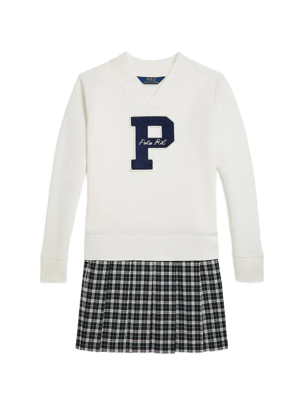 POLO RALPH LAUREN KIDS Abito con applicazione logo - Bianco