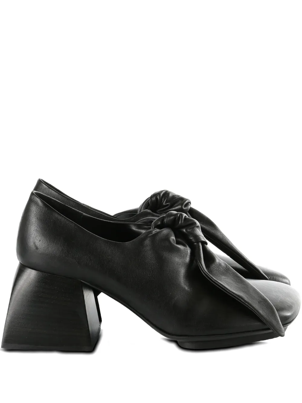 Uma Wang square-toe knotted mules - Nero