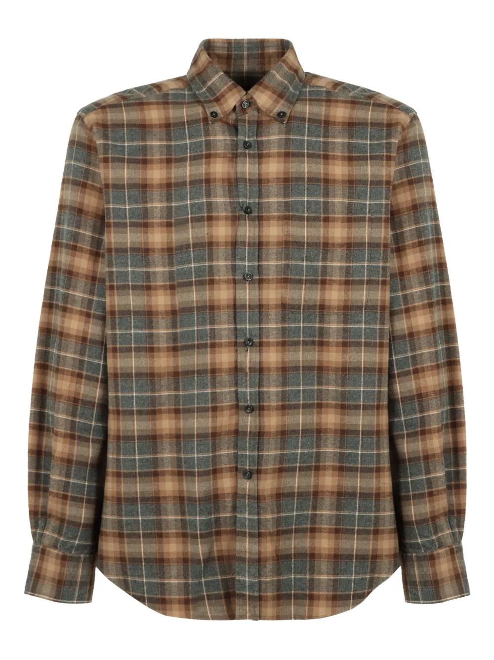 slowear checked long-sleeve shirt | Brown | Image 1