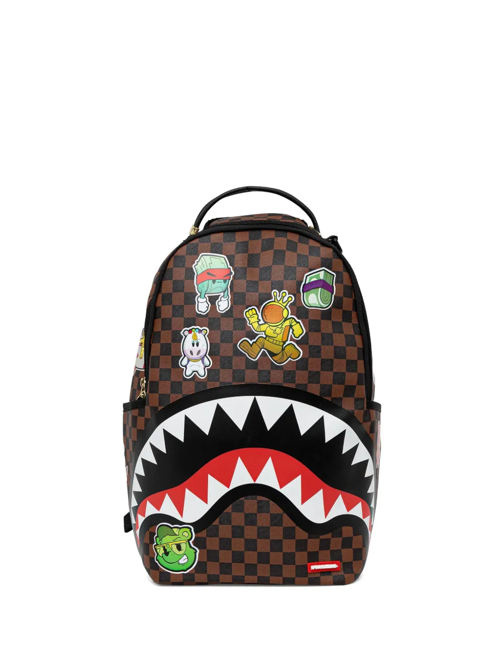 Sprayground checked-pattern graphic-print backpack | Brown | Image 1