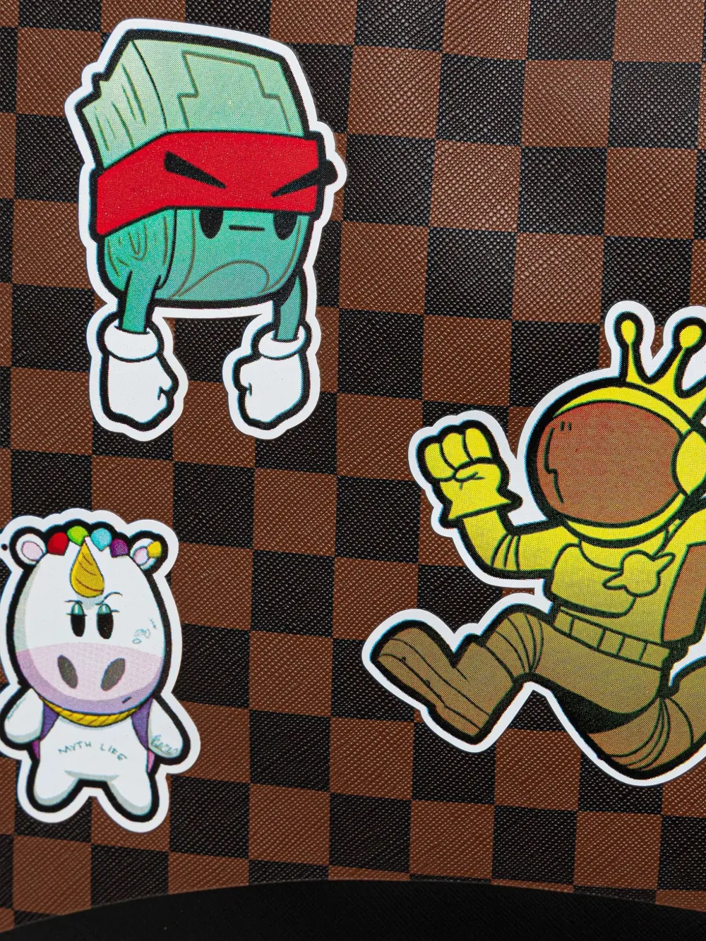 Sprayground Geruite rugzak met grafische print Bruin