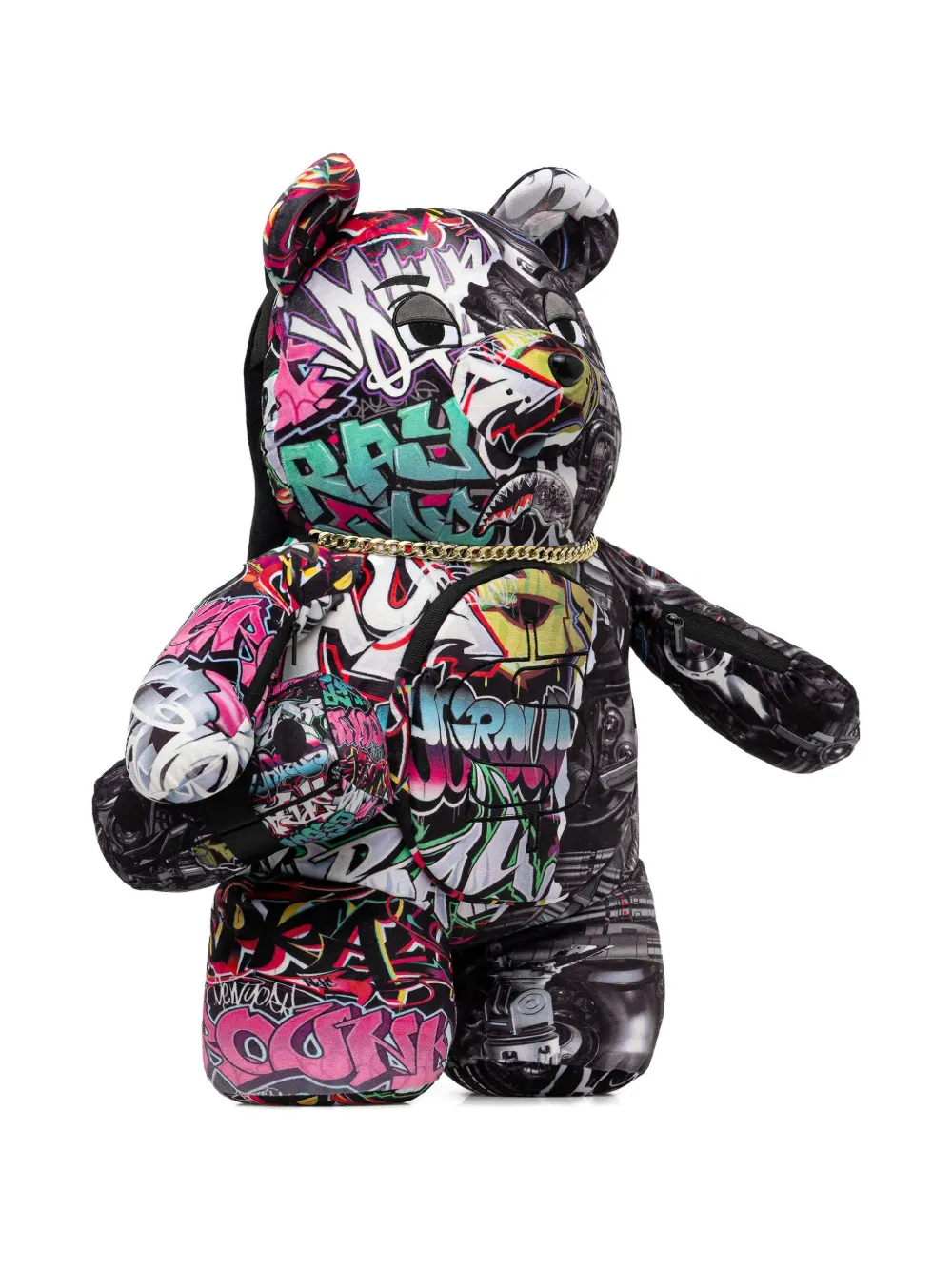 Sprayground graffiti-print bear-shape backpack | Men | Image 2