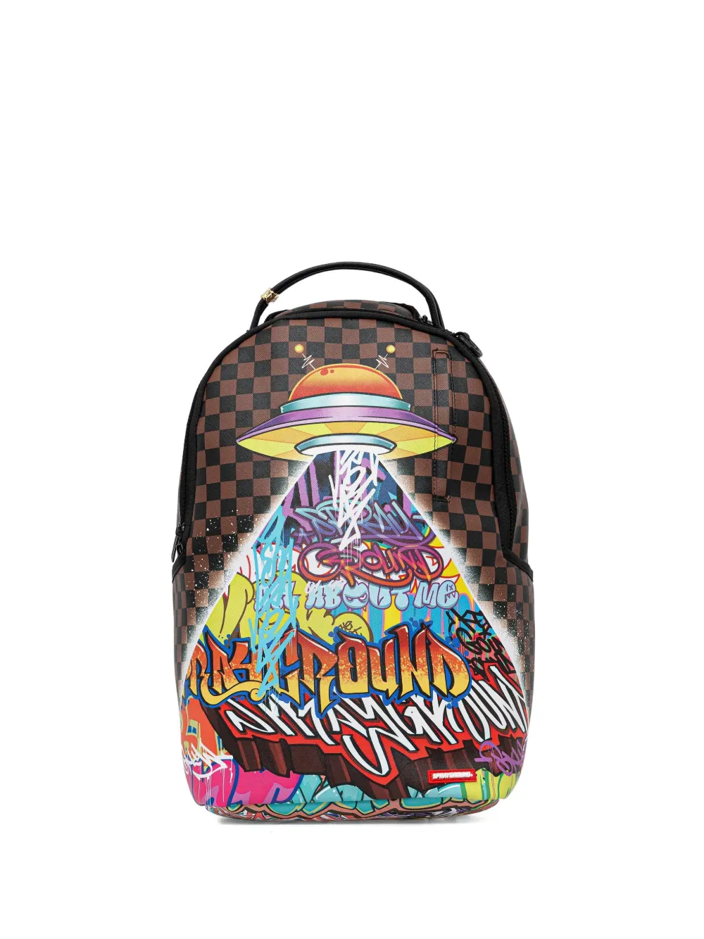 Sprayground checked-pattern backpack | Brown | Image 1