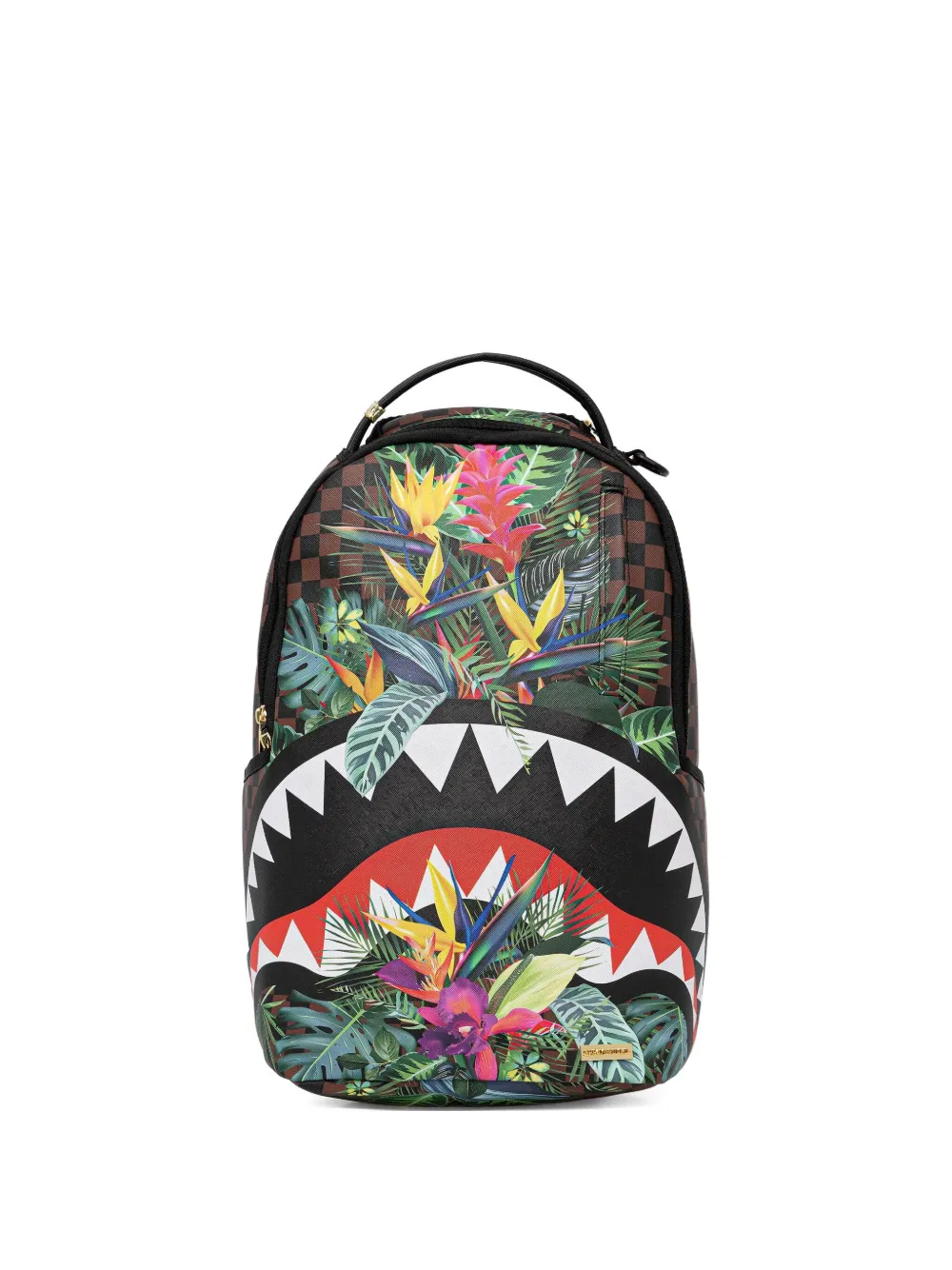 Sprayground checked-pattern floral-print backpack | brun | Image 1
