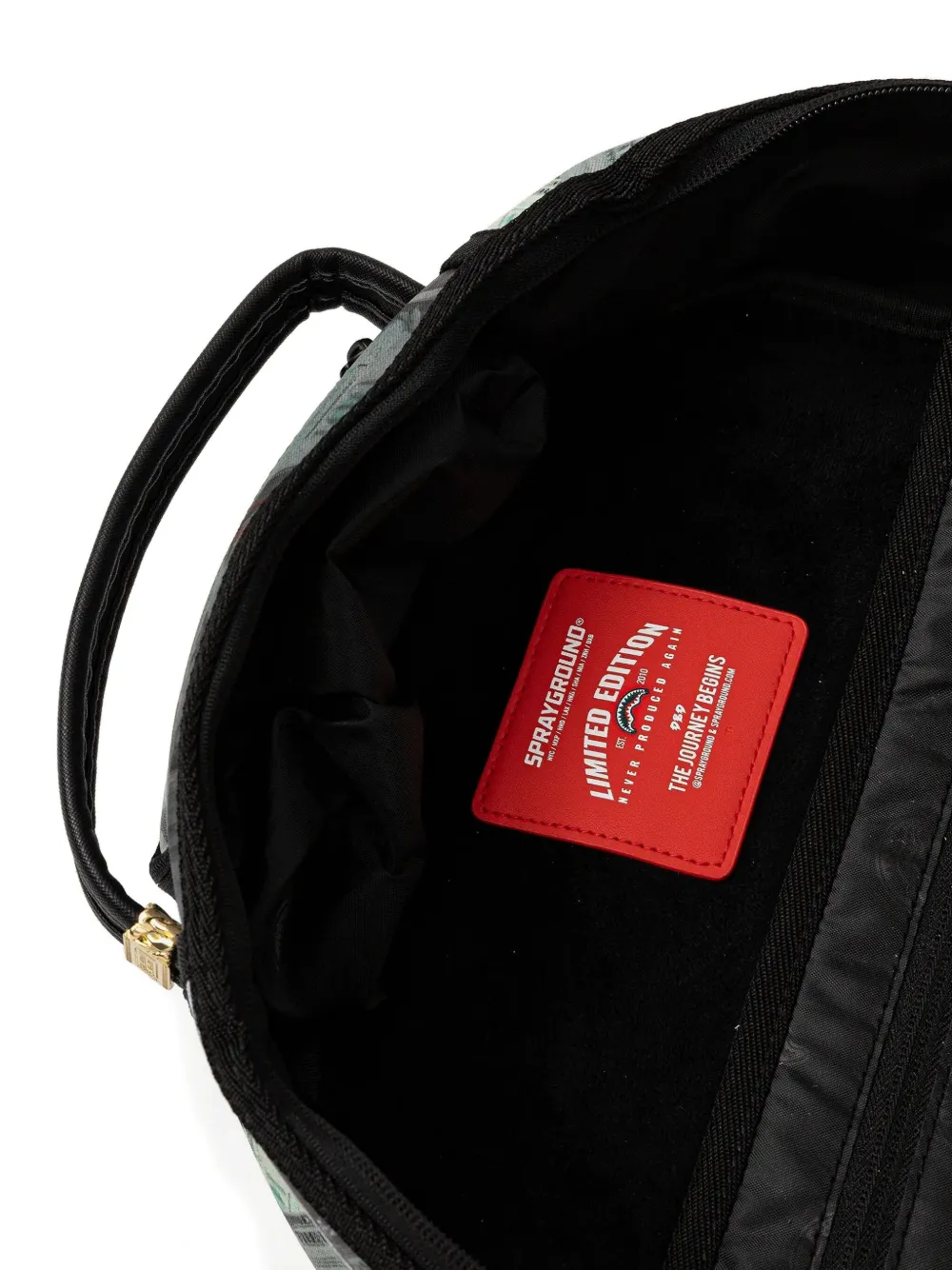 Sprayground Money-print Backpack In Black