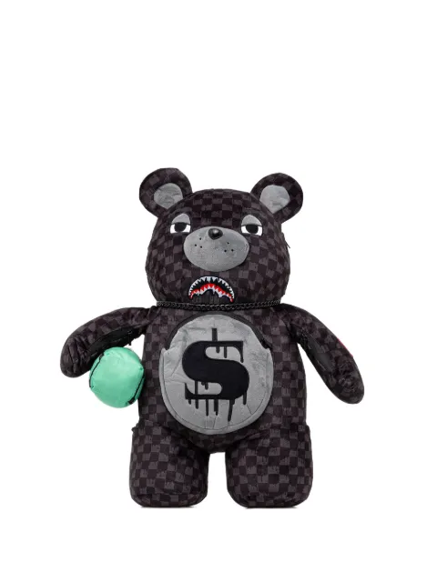 Sprayground checked-pattern bear-shape backpack