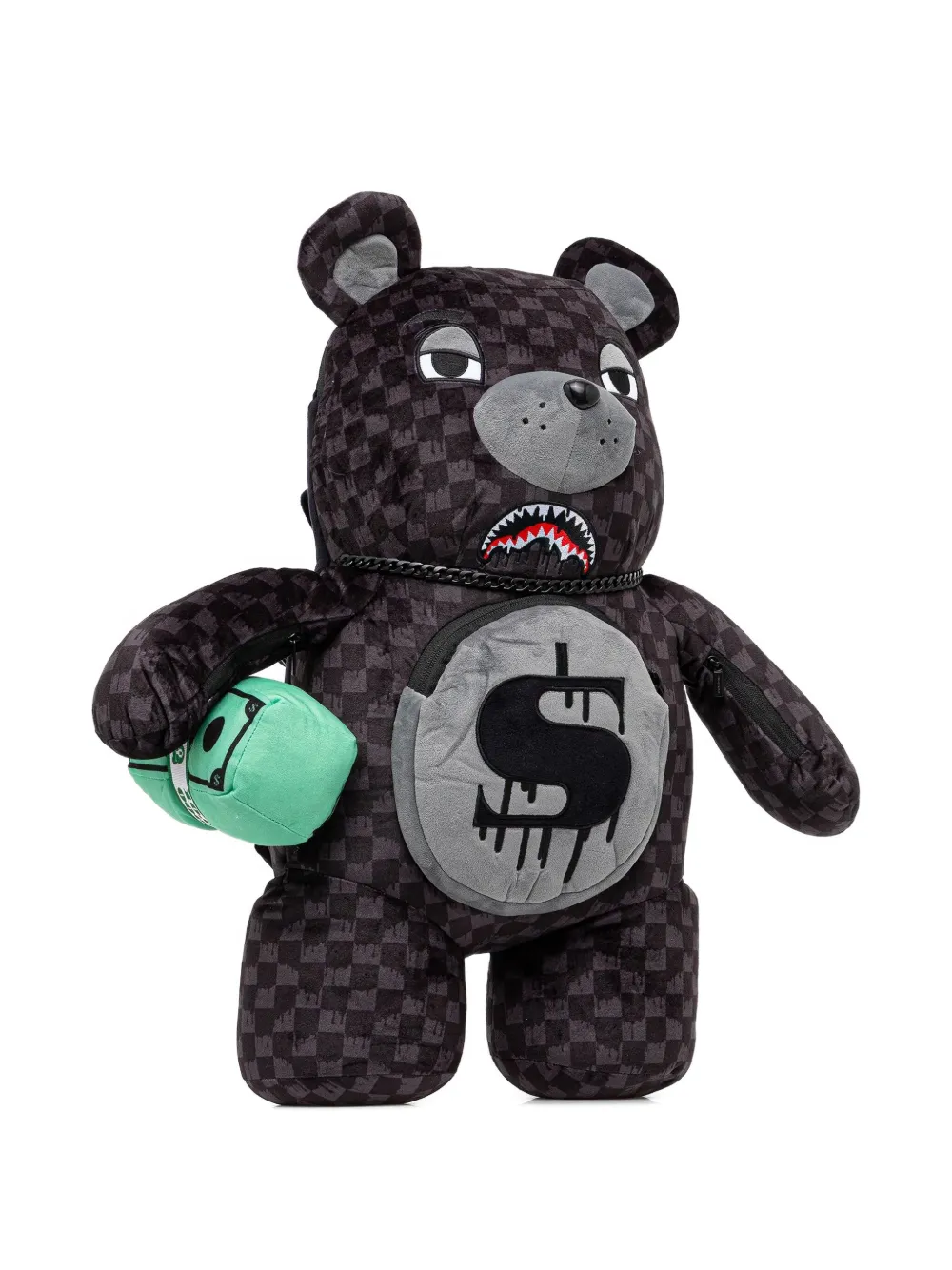Sprayground checked-pattern bear-shape backpack | Men | Image 2