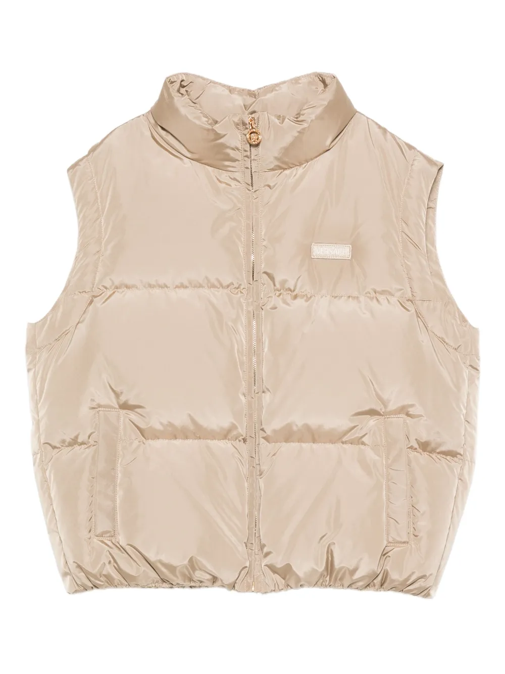 Versace Kids logo-patch puffer gilet - Toni neutri