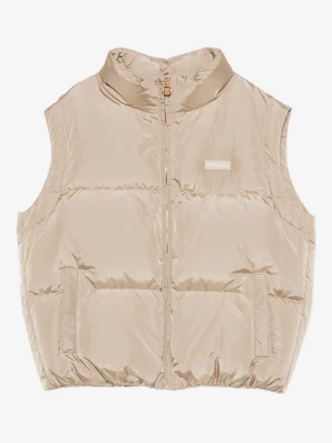 Versace Kids logo-patch puffer gilet