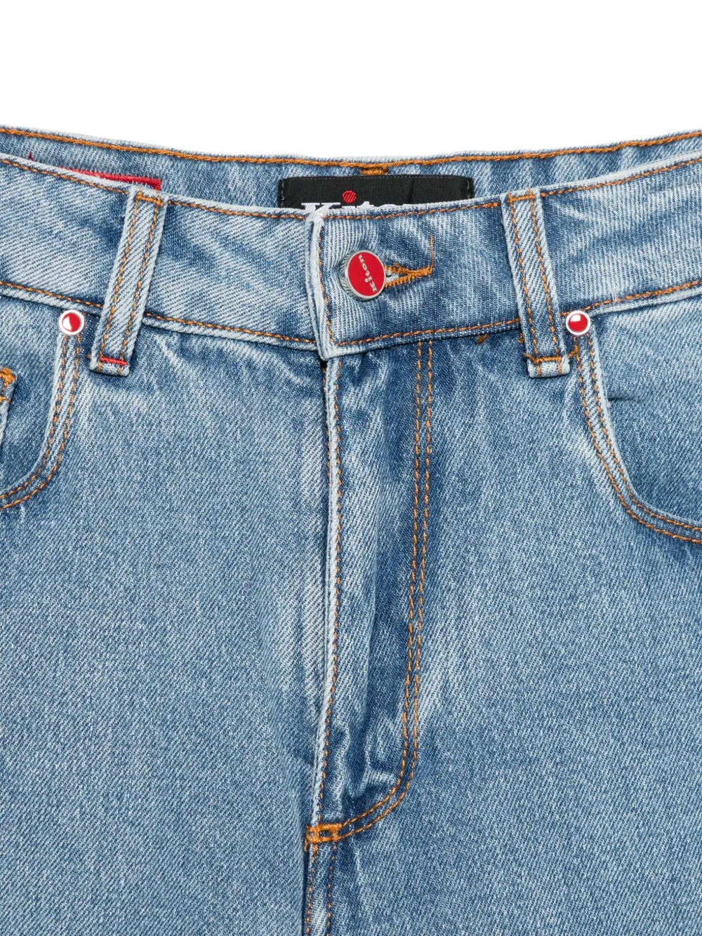 Kiton Jeans met stiksel Blauw