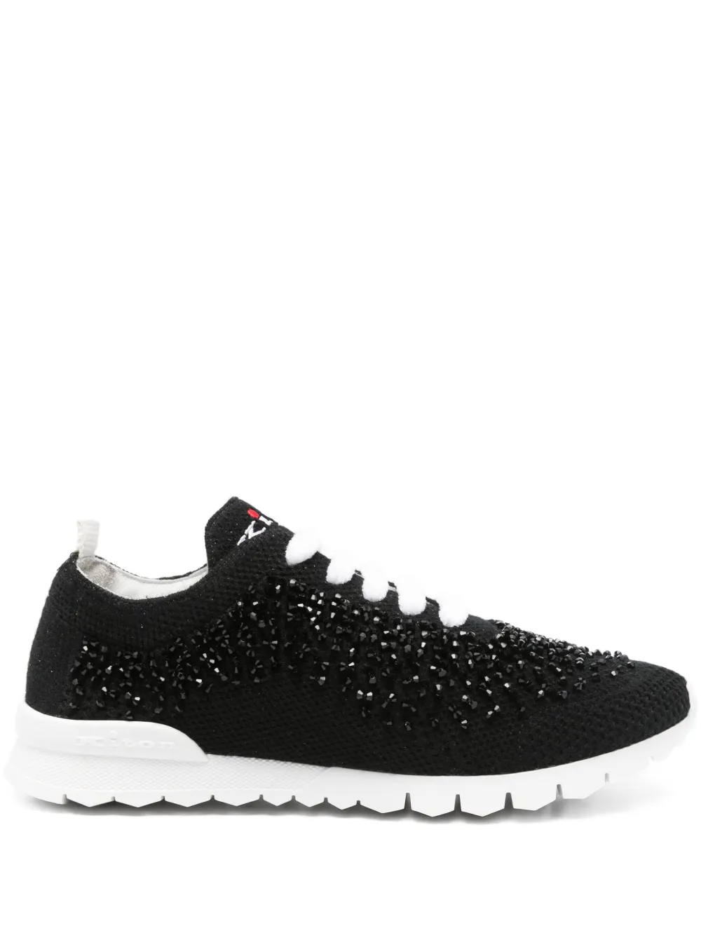 Kiton Fit Beaded Sneakers In Black
