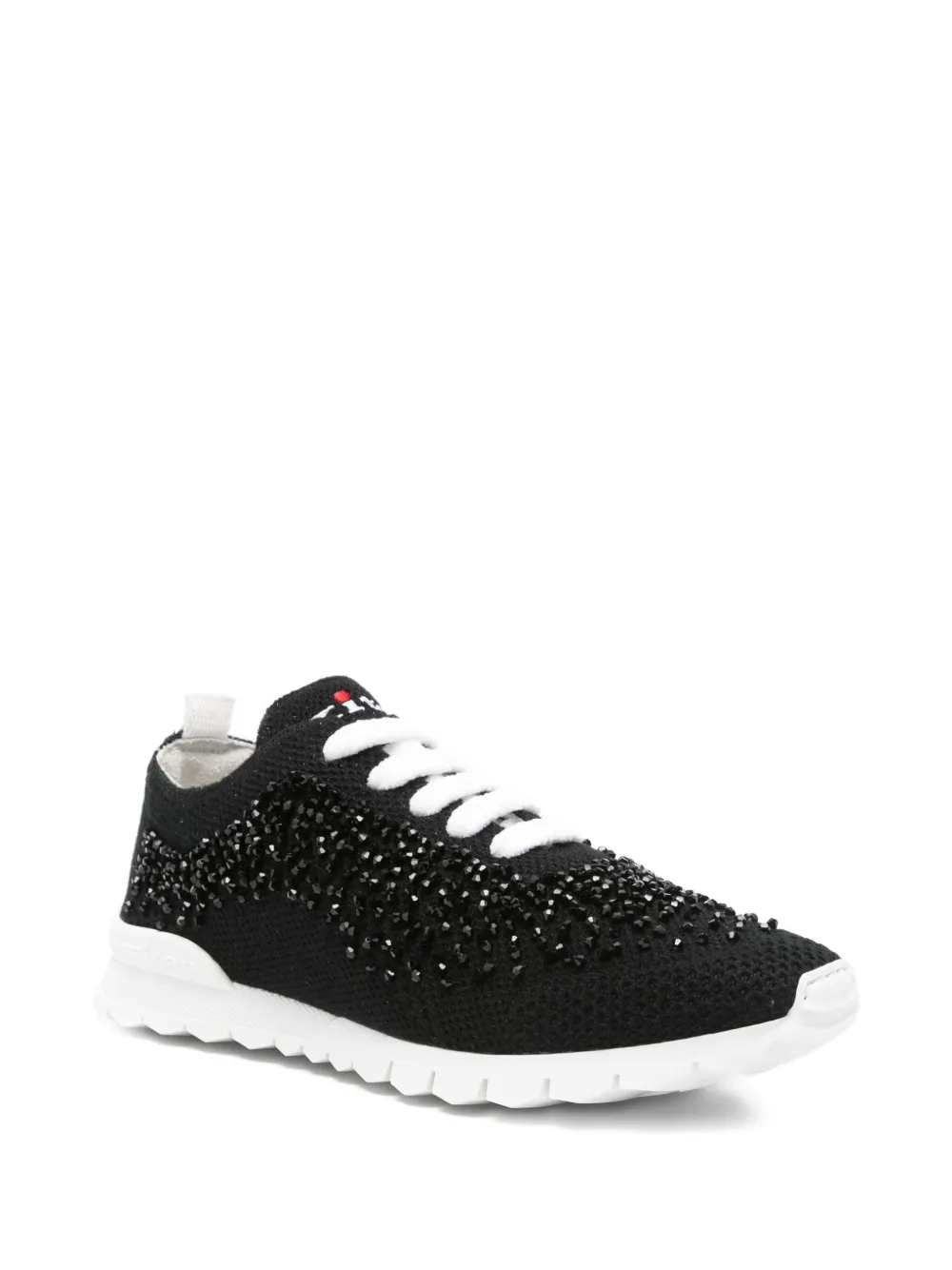 Kiton Fit Beaded Sneakers In Black
