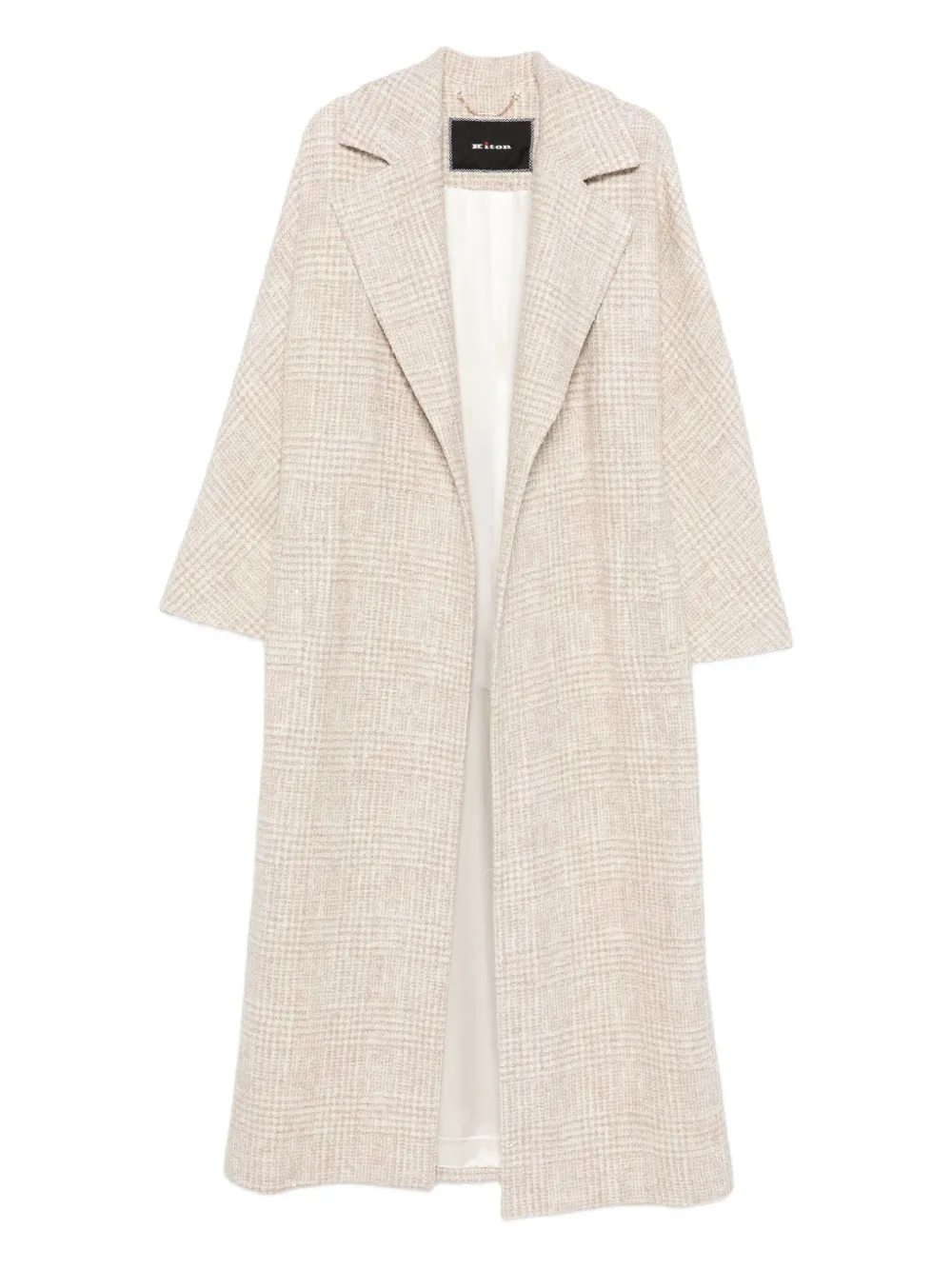 Kiton notched-collar checked coat | Neutrals | Image 1