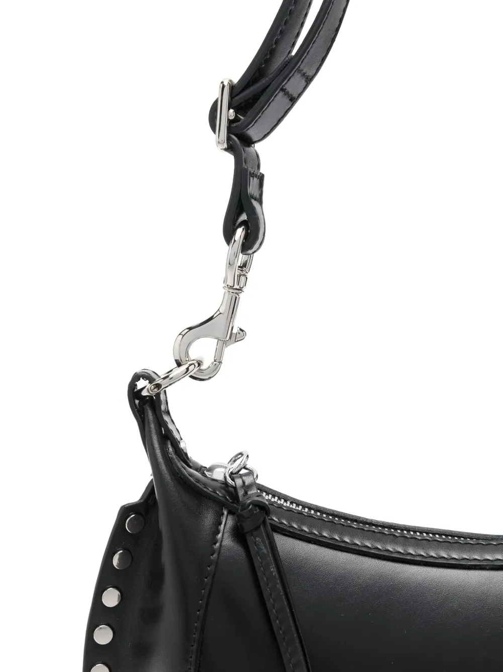 Isabel Marant Oskan Moon Studded Shoulder Bag In Black