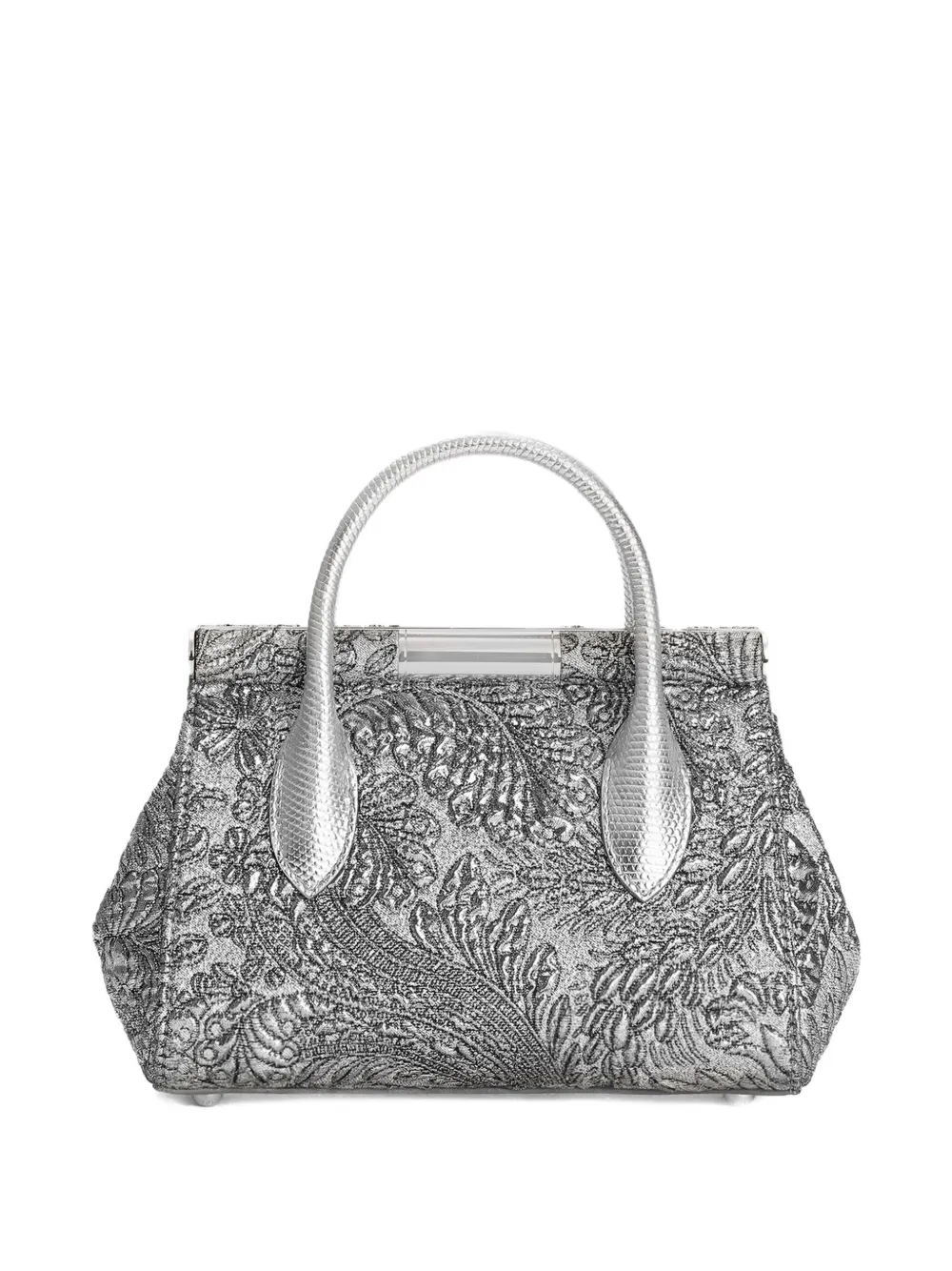Dolce & Gabbana Mini Marlene Day Embroidery Tote Bag In Silver