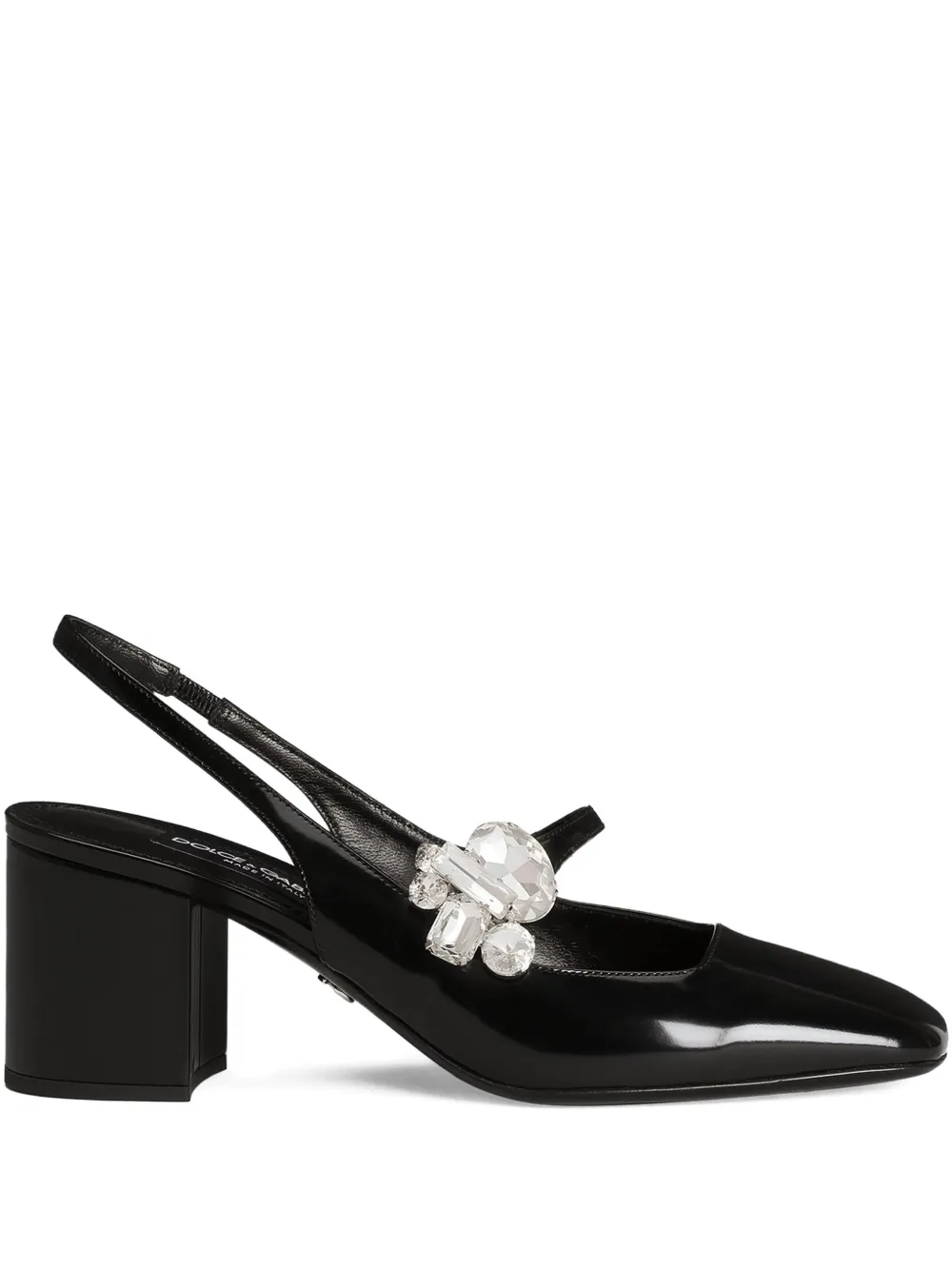 Dolce & Gabbana 60mm Crystal-embellished Slingback Pumps In Black