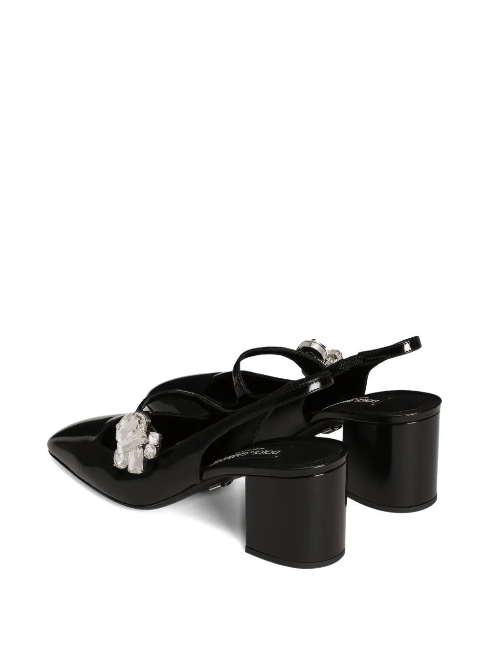 Dolce & Gabbana 60mm Crystal-embellished Slingback Pumps In Black