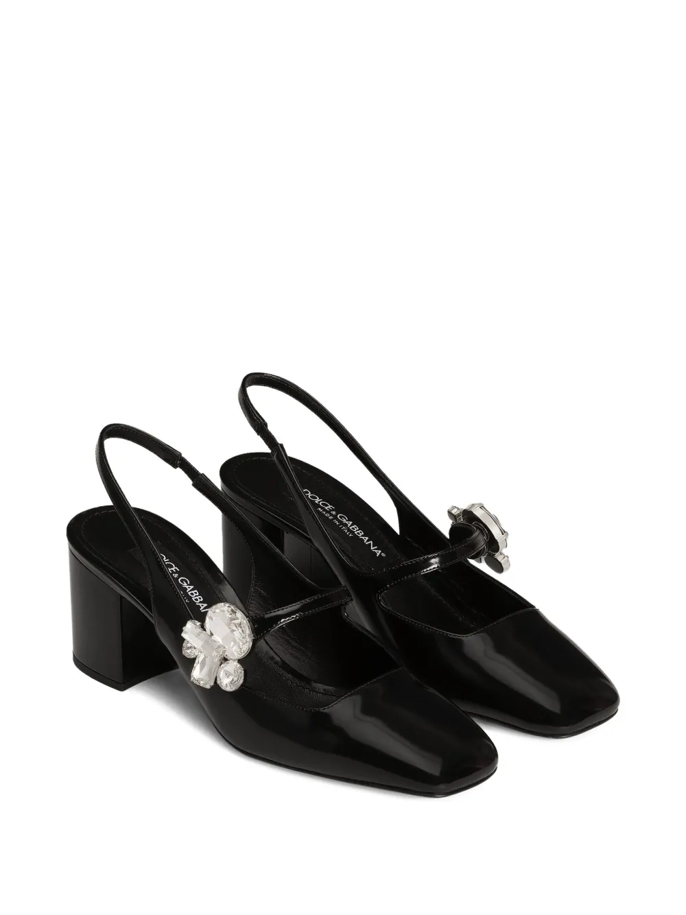 Dolce & Gabbana 60mm Crystal-embellished Slingback Pumps In Black