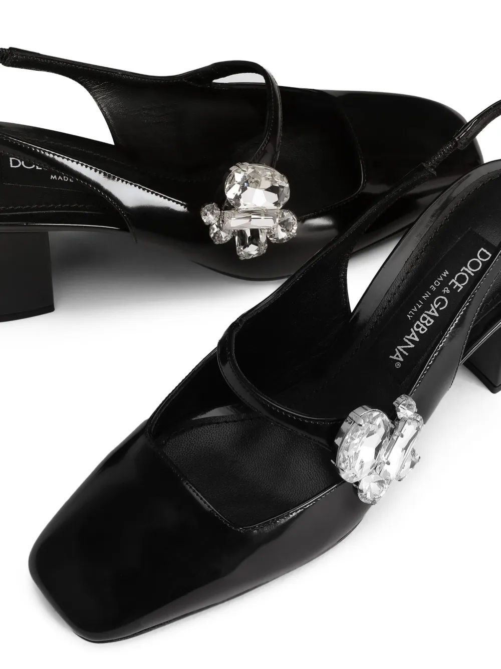 Dolce & Gabbana 60mm Crystal-embellished Slingback Pumps In Black