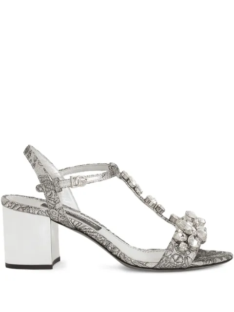 Dolce & Gabbana 60mm embroidery brocade sandals