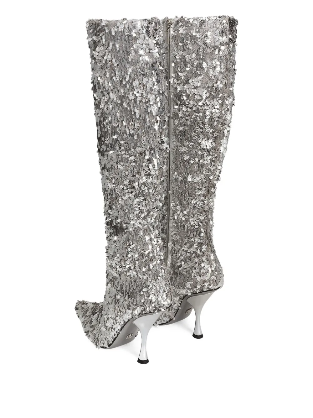 Dolce & Gabbana 105 mm laarzen verfraaid met pailletten Zilver