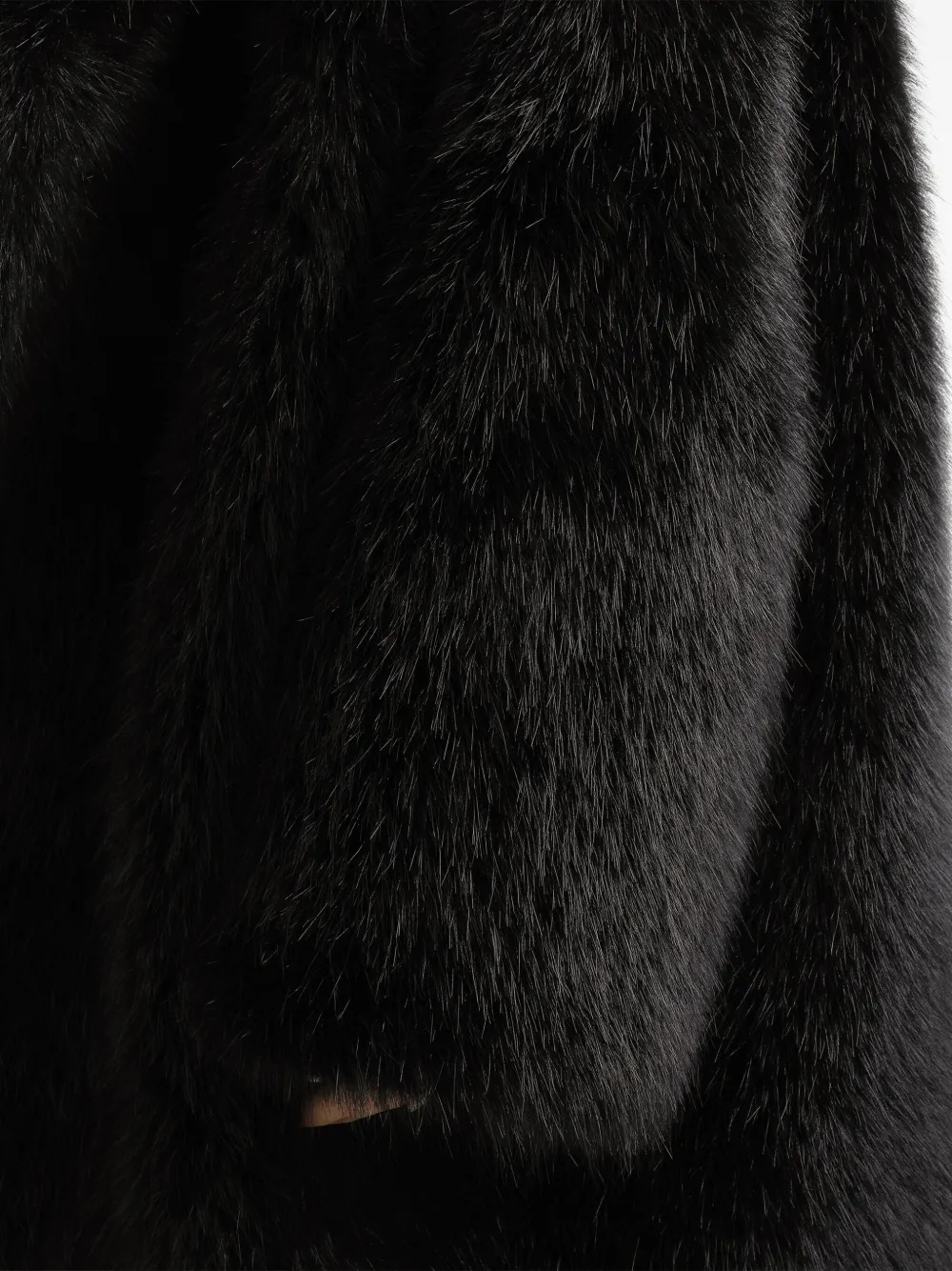 Dolce & Gabbana Fur-effect Coat In Black