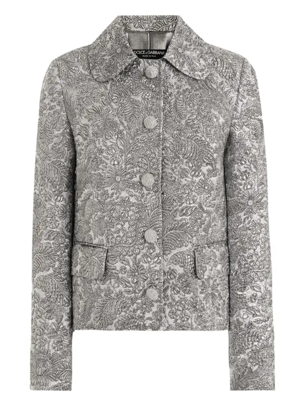 Dolce & Gabbana フローラル シングルジャケット | シルバートーン