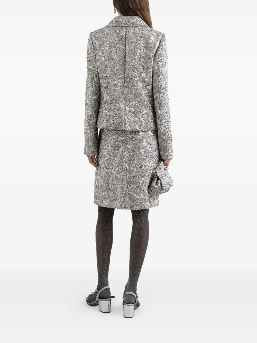 Dolce & Gabbana Jack met bloemen jacquard Zilver