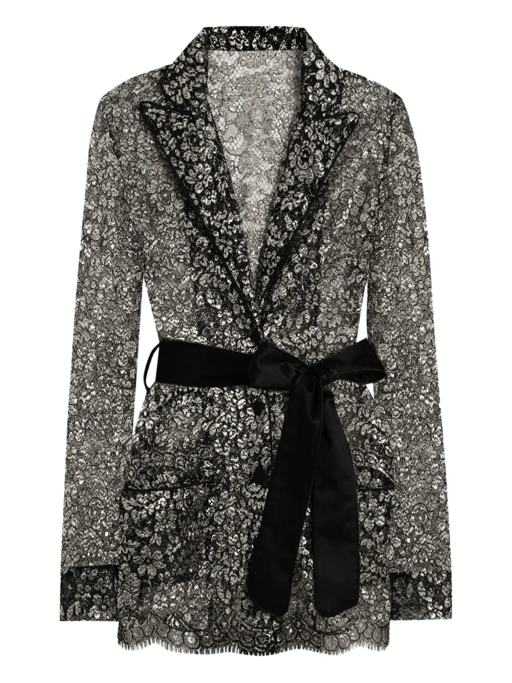 Dolce & Gabbana Lace Floral Shirt In Black
