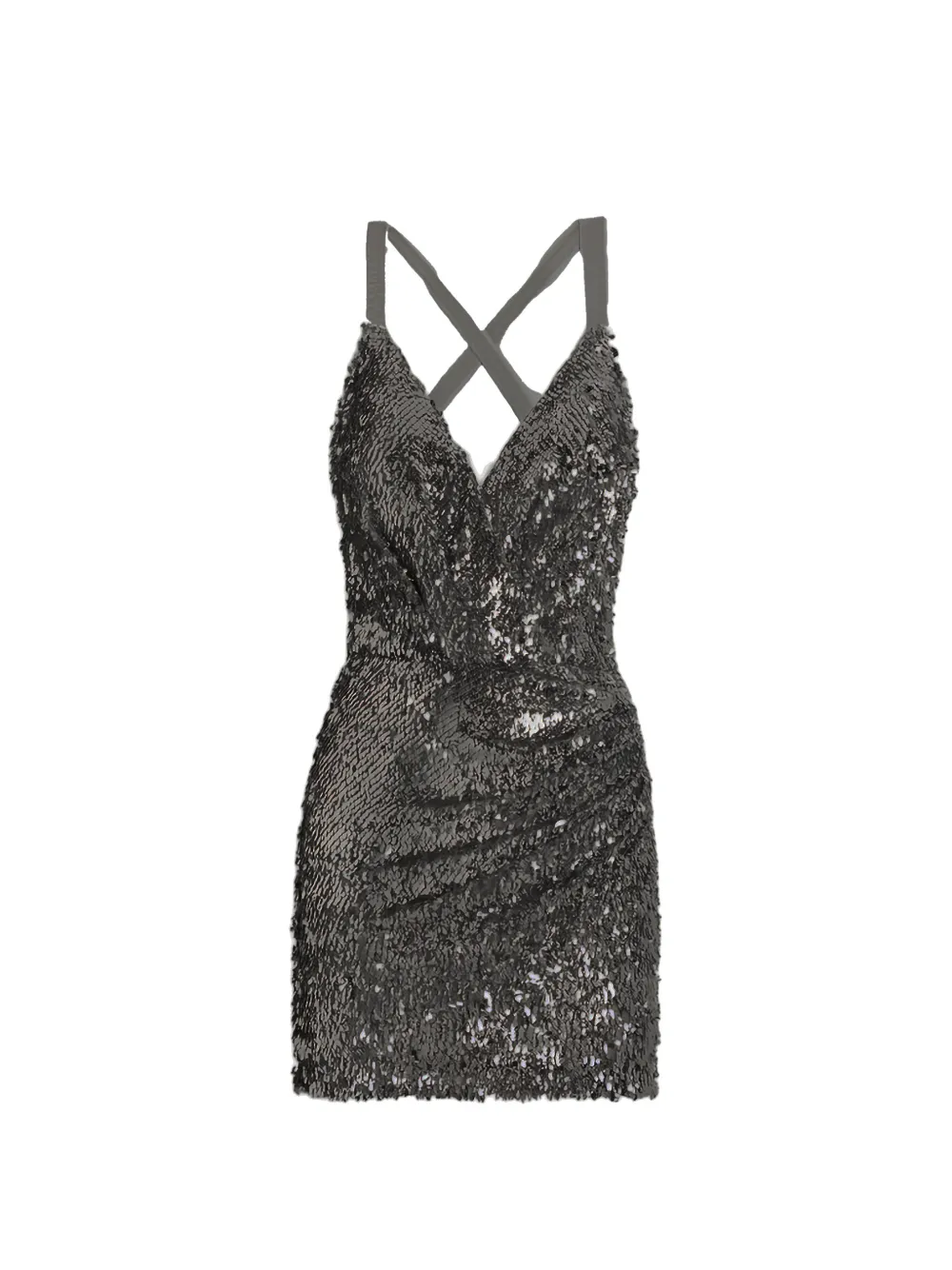 Dolce & Gabbana robe croisée à sequins - Argent
