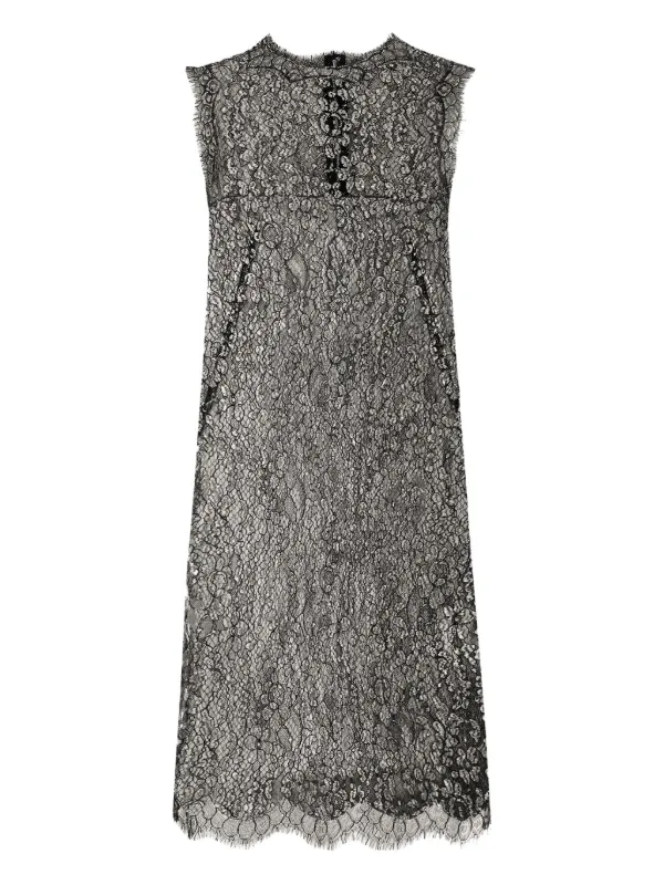 Dolce & Gabbana Lam Lace Dress - Woman Collection Silver 50 Dolce & Gabbana Lam Lace Dress - Woman Collection Silver 50