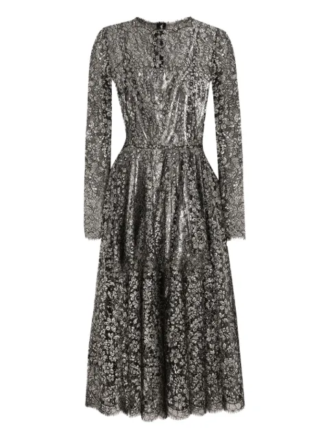 Dolce & Gabbana فستان دانتيل لاميه ميدي