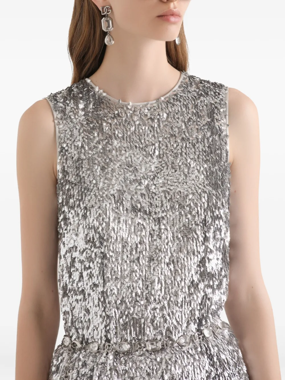 Dolce & Gabbana Top met pailletten Zilver
