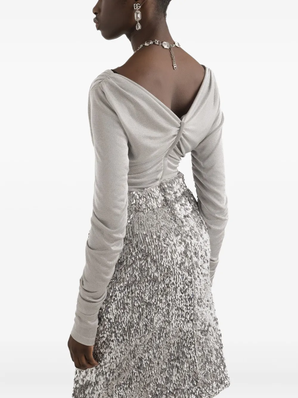 Dolce & Gabbana Gedrapeerde top Zilver