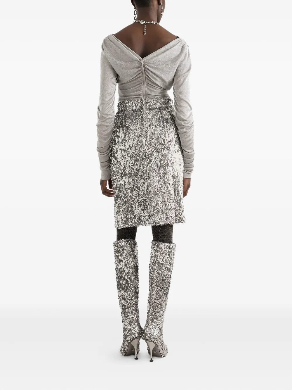 Dolce & Gabbana Gedrapeerde top Zilver