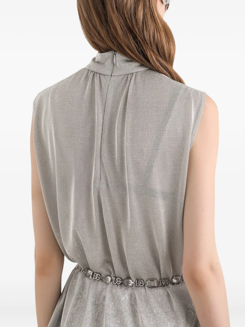 Dolce & Gabbana Lamé Jersey Top In White